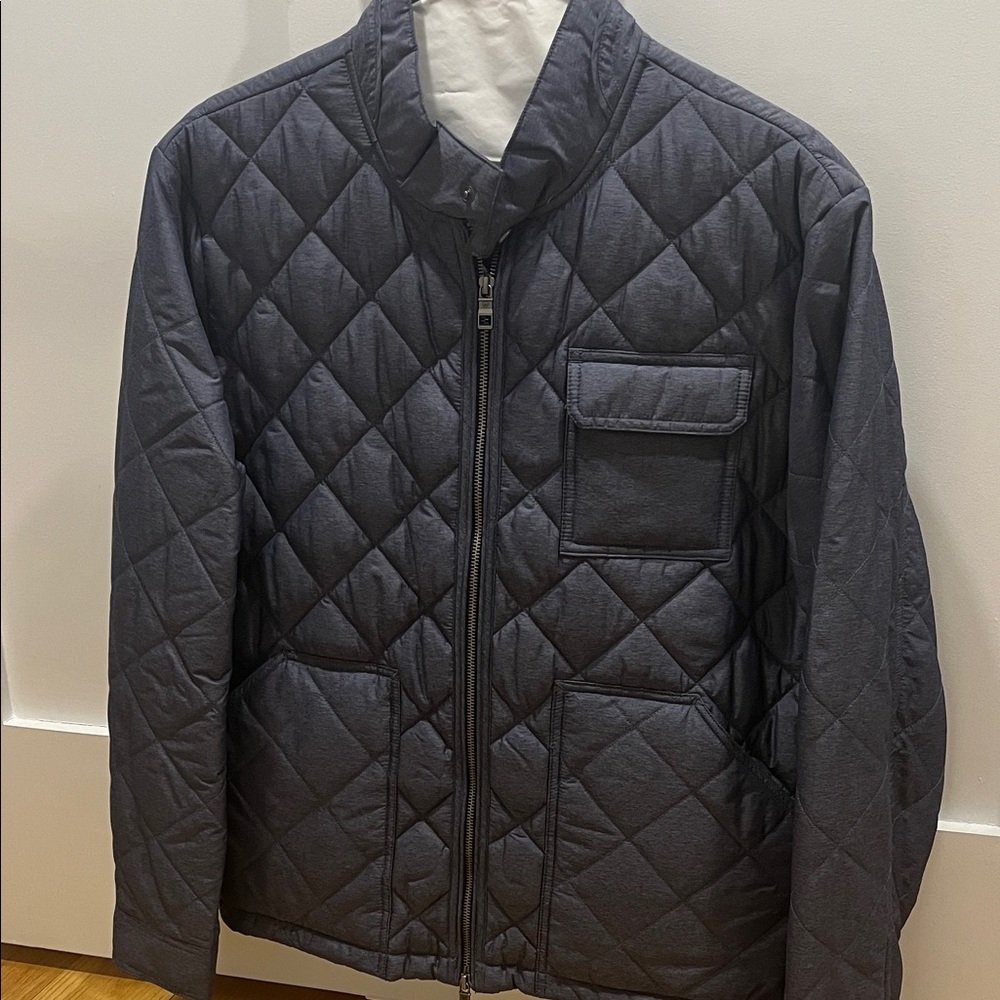 Peter Millar Men's Dark Gray Quilted Puffer Jacket